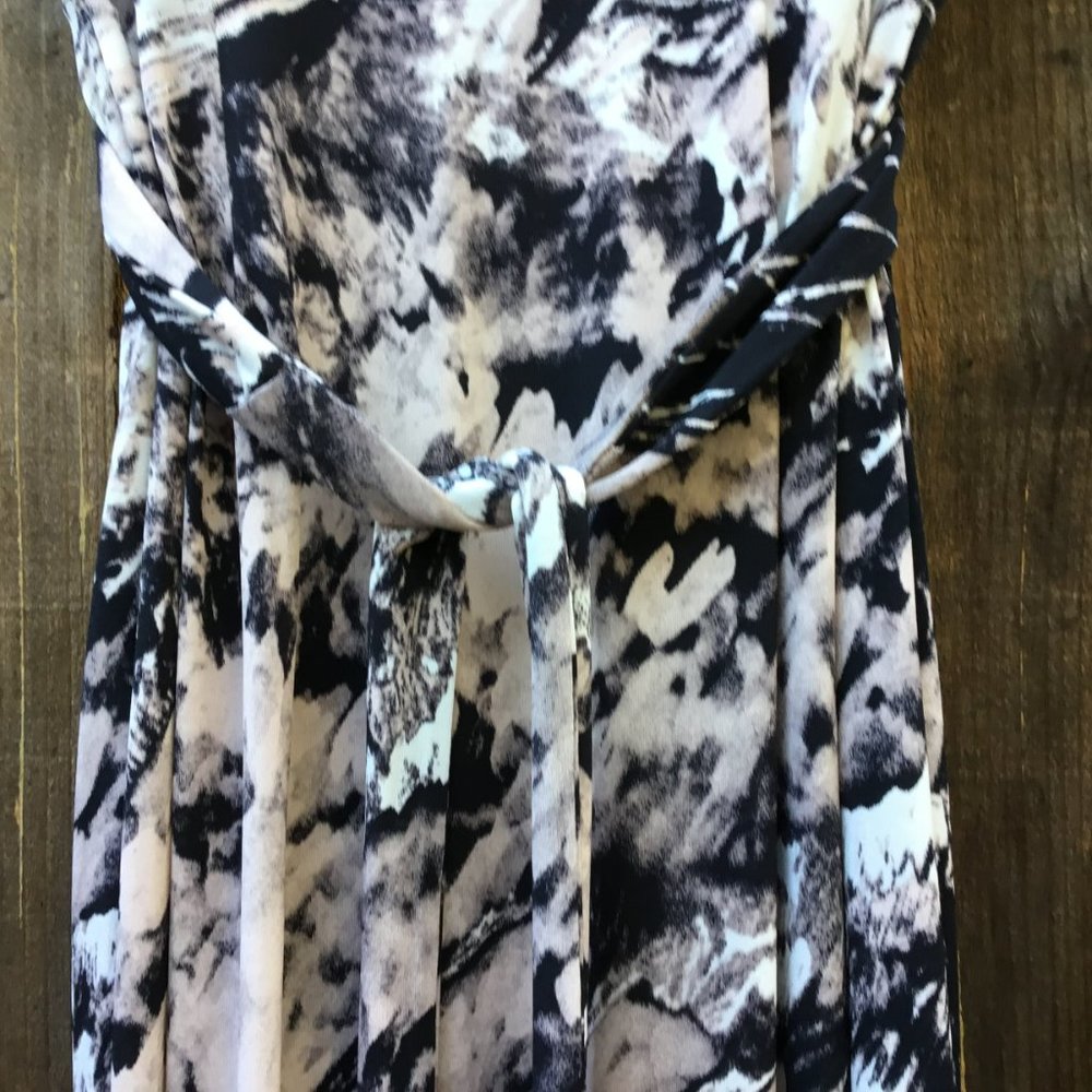 BCBG MaxAzria Pearl and Brown Long Sleeve Abstract Maxi Dress XS - Picture 9 of 13